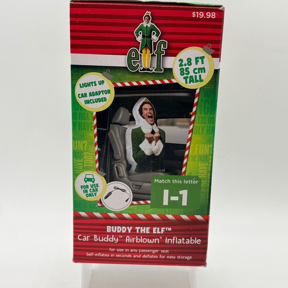 Buddy the Elf Car Buddy Airblown Inflatable‎ 2.8ft Christmas LED Light Up Gemmy